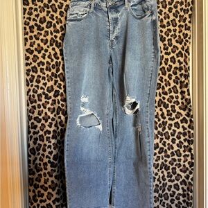 Distressed Blue Jeans